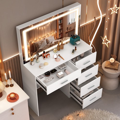 White dressing table with - white,