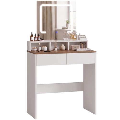 Walnut vanity dressing - walnut, table