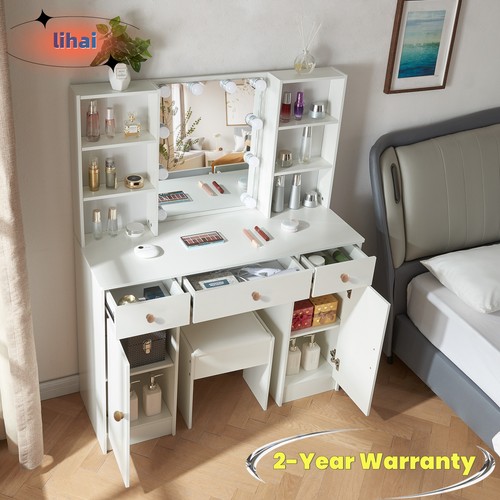 Led dressing table with - with, mirror