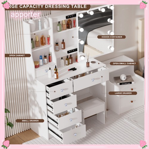 White dressing table with - white, 6