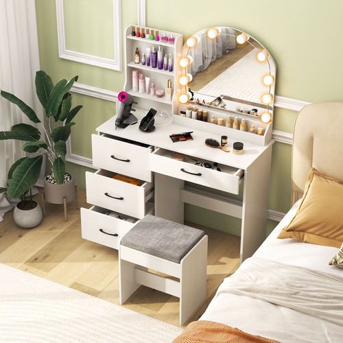 Makeup vanity desk with mirror - vanity,