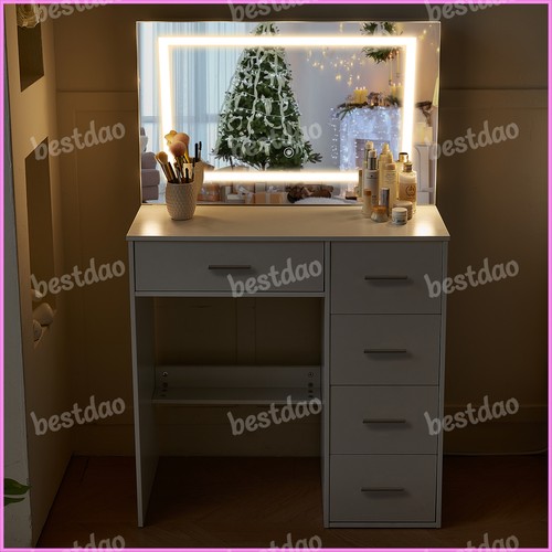 White dressing table with - table,