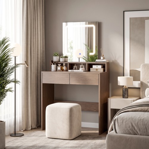 Vanity desk with mirror and - desk,