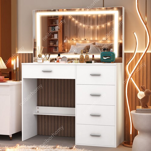 White dressing table - white, with