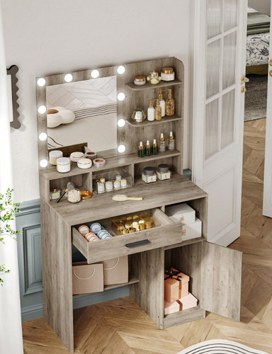 Dressing table with mirror - table,
