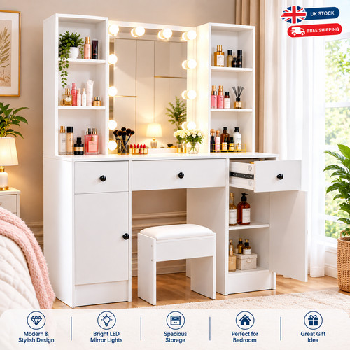 Large dressing table with - table, led