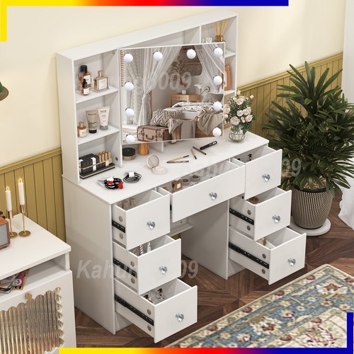 White vanity makeup table - makeup,
