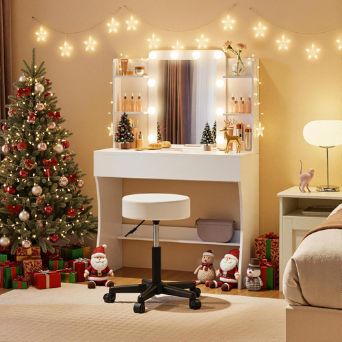 Dressing table with mirror - table, and