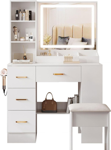 Dressing table with mirror and - with,
