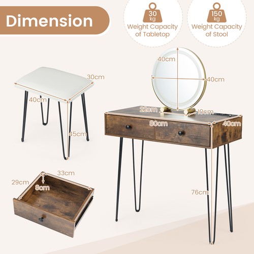 Table vanity desk with - vanity, mirror