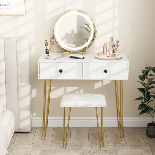 Desk with mirror and lights - mirror,
