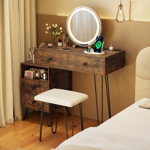 Table set mirror and - table, lights