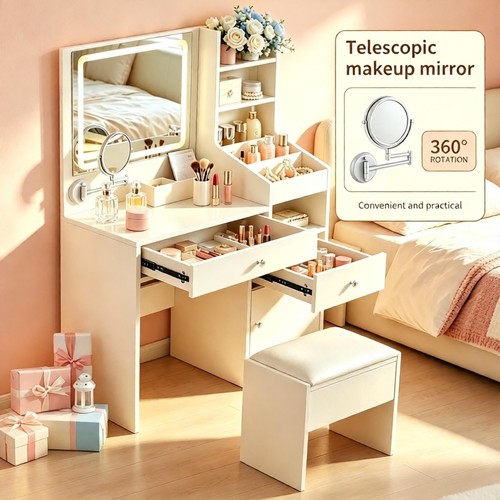 White dressing table with - white,